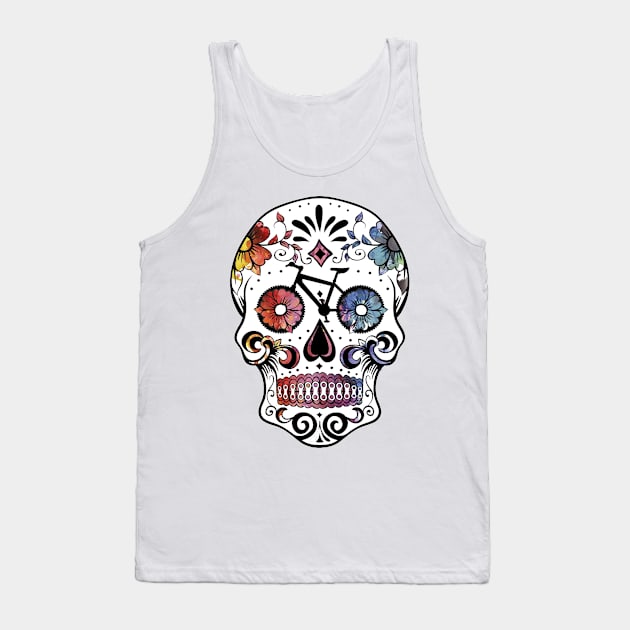 Sugar skull bikes watercolor Tank Top by SouthPrints